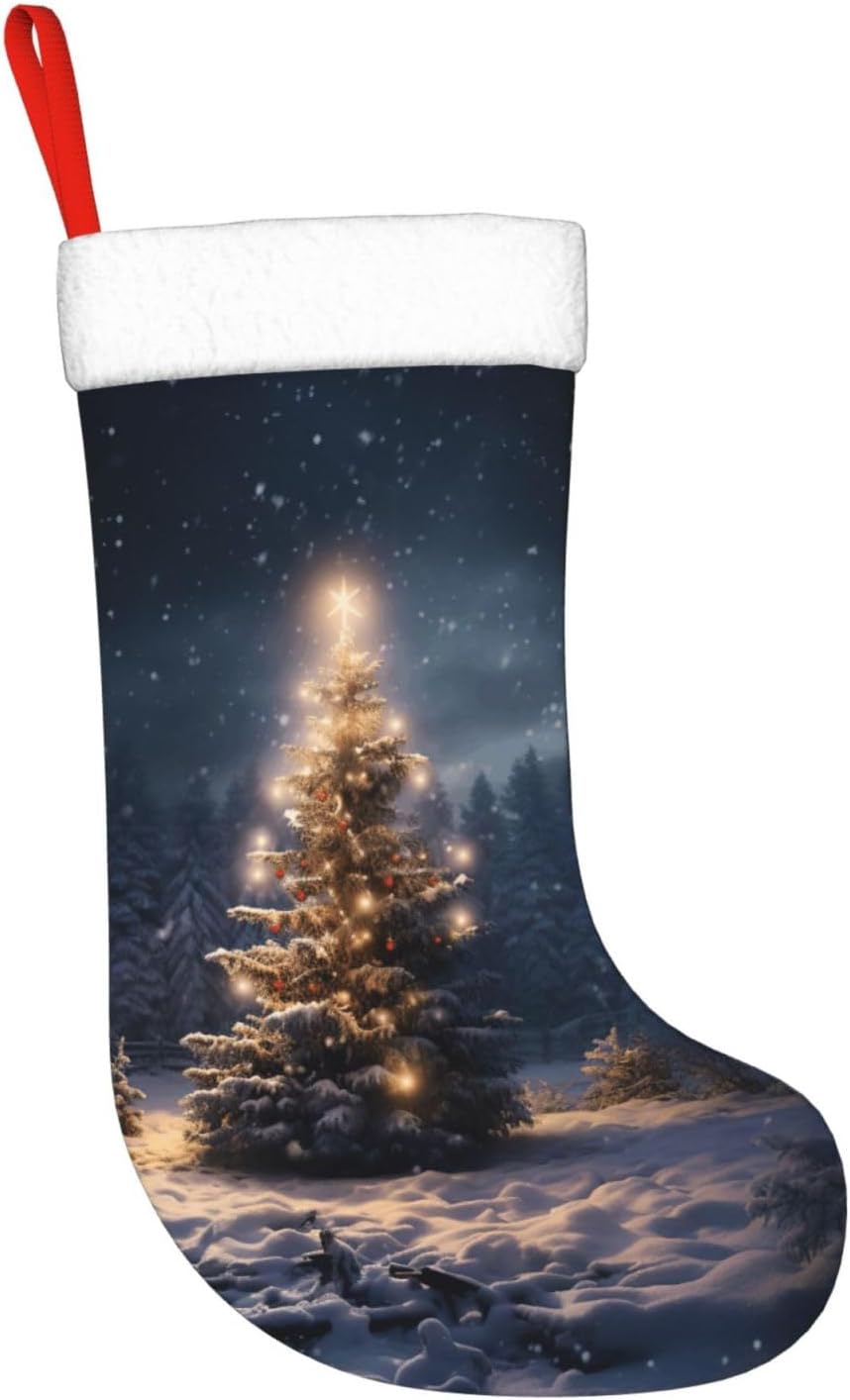 شجرة عيد الميلاد الثلوج هدية ج - مراجعة Christmas Stocking Hanging وسعره