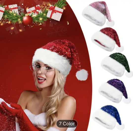 قبعة عيد الميلاد مزينة بالترتر - مراجعة Santa Hat Plush وسعره