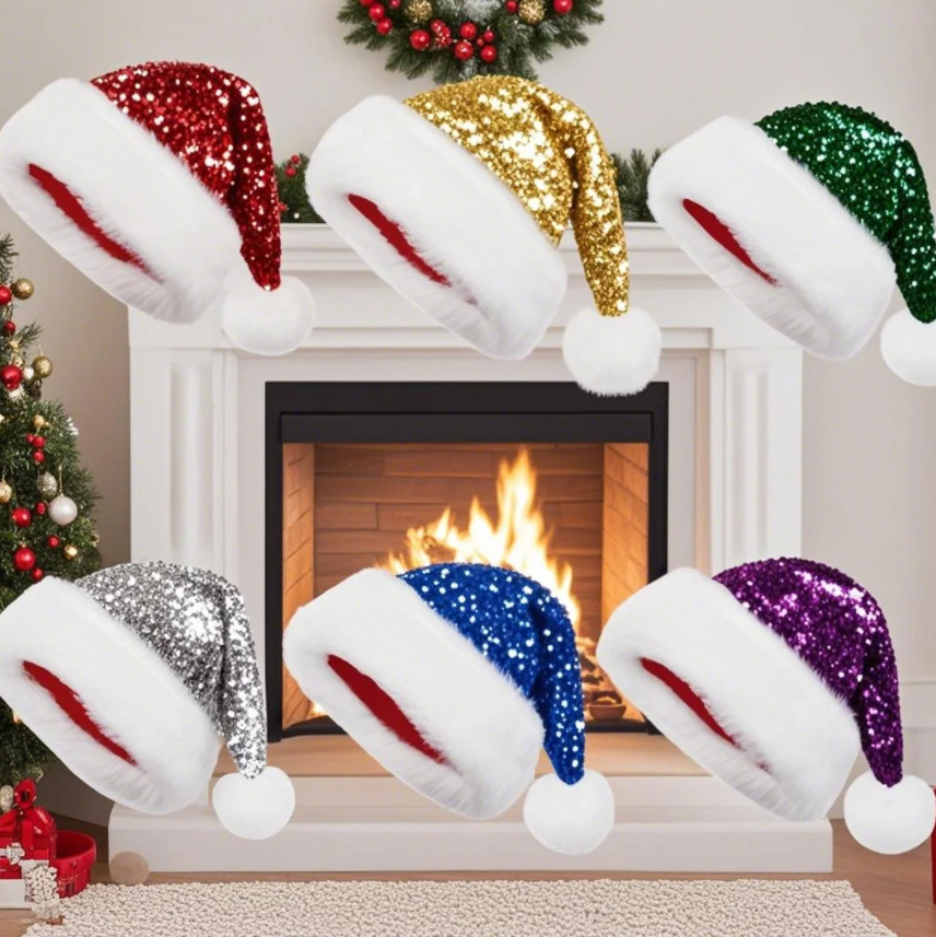 قبعة عيد الميلاد مزينة بالترتر - مراجعة Santa Hat Plush وسعره