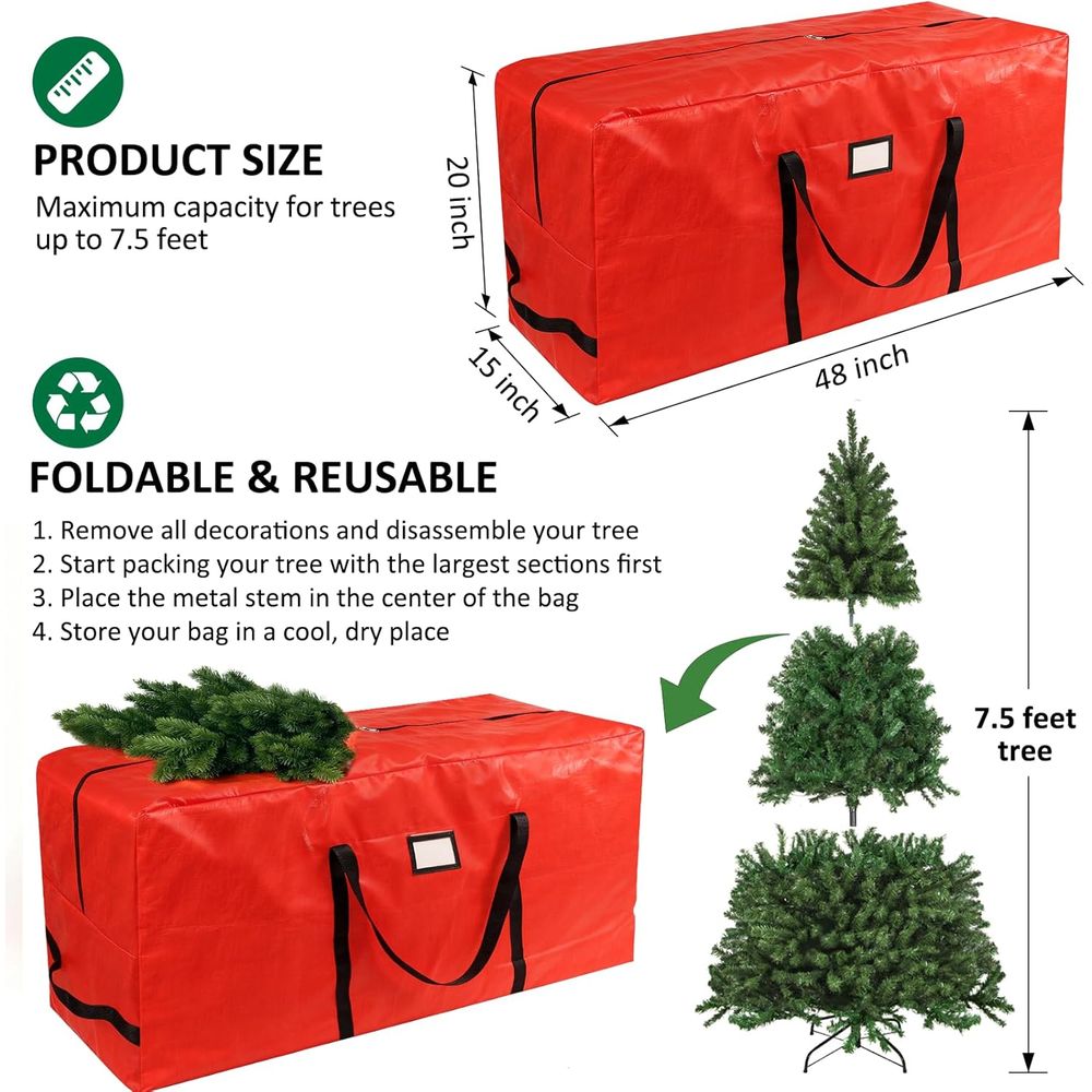 حقيبة تخزين متينة لشجرة عيد ال - مراجعة Christmas Tree Artificial وسعره