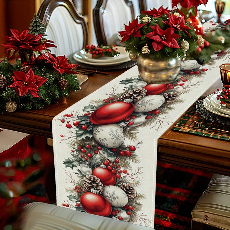 كرات عيد الميلاد الصنوبر المخر - مراجعة Christmas Table Runner وسعره