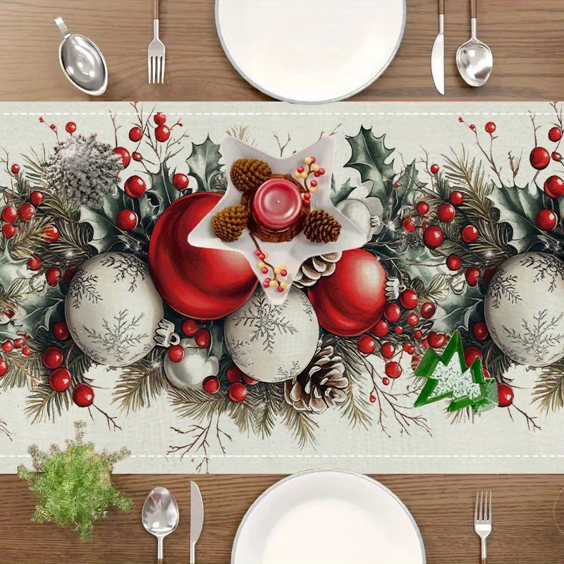 كرات عيد الميلاد الصنوبر المخر - مراجعة Christmas Table Runner وسعره