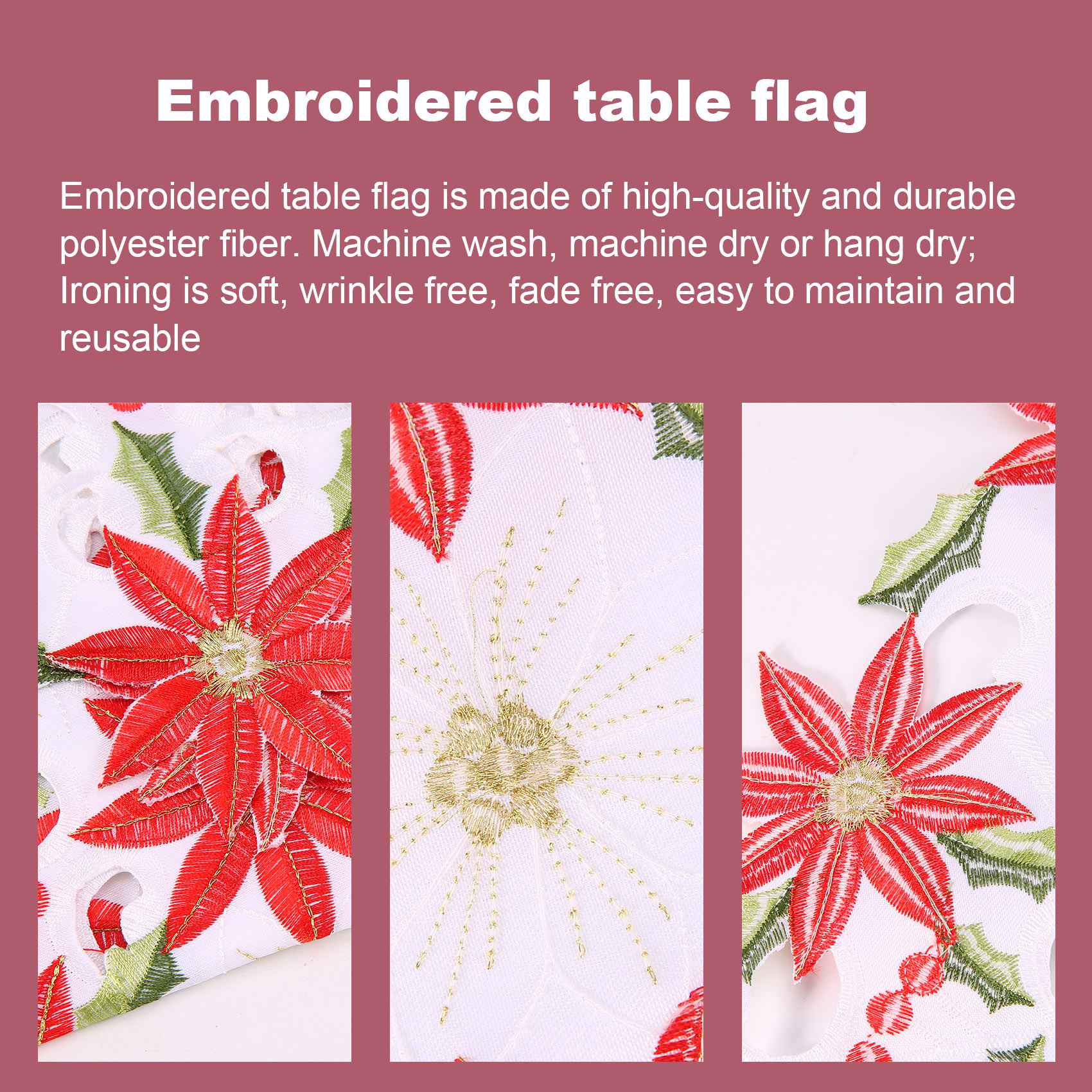 مفرش طاولة مطرز لعيد الميلاد،  - مراجعة Christmas Table Runner وسعره