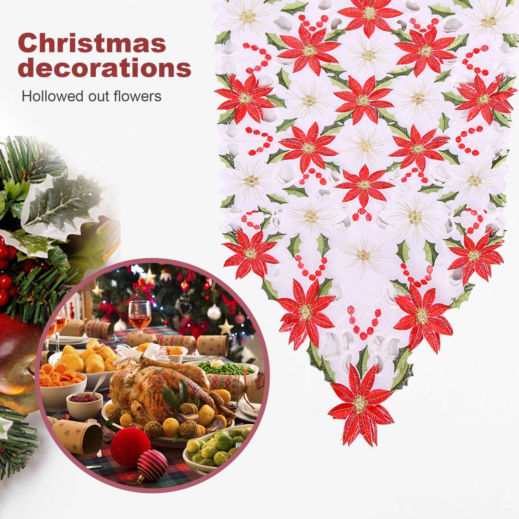 مفرش طاولة مطرز لعيد الميلاد،  - مراجعة Christmas Table Runner وسعره