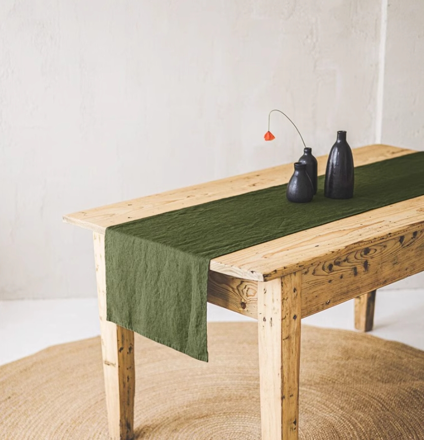 مفرش طاولة من الكتان 100% مغسو - مراجعة Christmas Table Runner وسعره