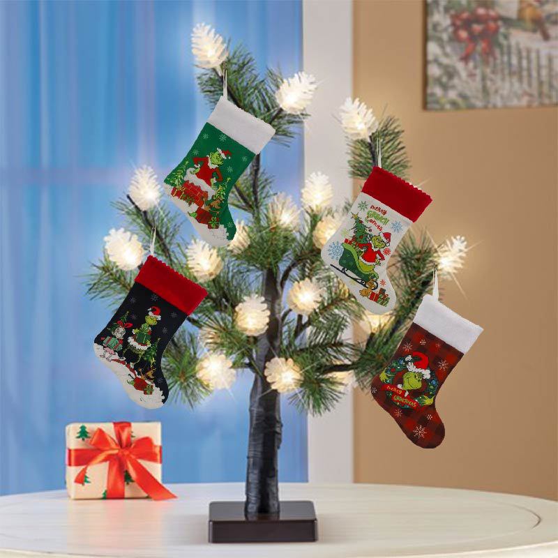عيد الميلاد تخزين غرينش جورب ق - مراجعة Christmas Stocking Hanging وسعره