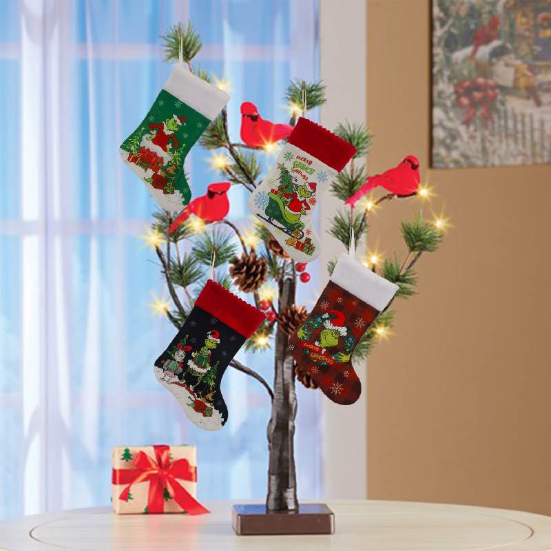 عيد الميلاد تخزين غرينش جورب ق - مراجعة Christmas Stocking Hanging وسعره