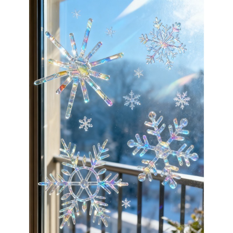 عيد الميلاد ندفة الثلج نمط قوس - مراجعة Snowflake Window Decal وسعره